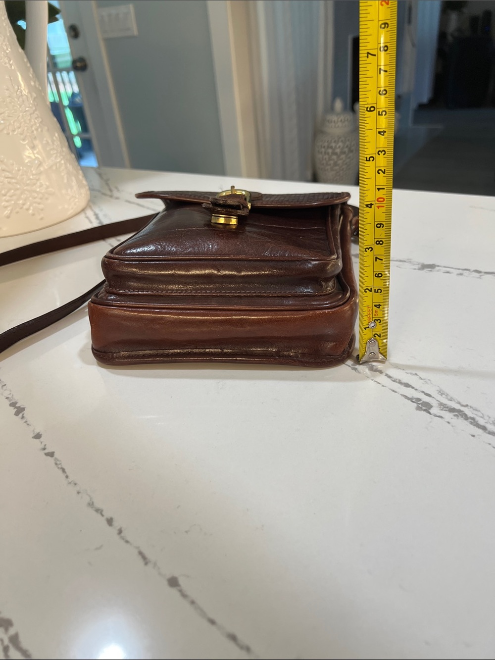Brahmin Brown Woven Leather Messenger Crossbody Bag - Picture 6 of 13